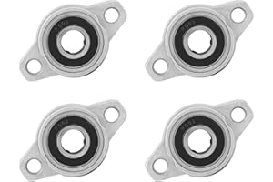 HiPicco Pillow Block Bearing, 4Pcs KPL001 Flange Mounted Pillow Bearings - Bore 12mm/0.47" ID Self Alignment Zinc Alloy Plummer Block Bearing for Diameter 12mm Linear Shaft Rod