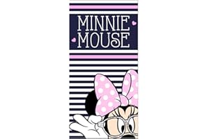 Various Toalla de Playa Infantil con Licencia Oficial Disney (Minnie y Unicornio)