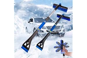 HUIFENGJIE Brosse à Neige pour Voiture, 3 en 1 Grattoir à Glace et Brosse à Neige, Détachable Grattoir A Neige Balai A Neige,Car Telescopic Ice Shovel,pour Voitures,Camions,VUS et véhicules Récréatifs, Bleu