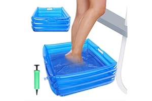 SAMULIY Bassin de bain gonflable pour les pieds de piscine, bassin de lavage des pieds pour piscine | Lavabo portable pour la plage, le camping, la maison, bain de pieds bleu pour spa