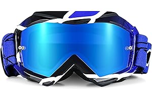 NENKI Gafas de Motocross Niño, Antivaho Gafas para Motocicleta Esquí Gafas Deportivas de Protección Anti UV/Viento/Polvo -Adecuado para niños y niñas de 3 a 12 años