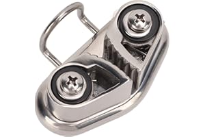 OUKENS Knaga krzywkowa łodzi, knaga krzywkowa ze stali nierdzewnej 316 z drucianym pierścieniem prowadzącym, sprzęt do pilatesu żaglowego Lustro polerowane do liny 10 mm