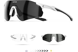 KAPVOE K108 Occhiali da Sole Fotocromatici per Corsa Uomini Donne Unisex Occhiali Sportivi Trasparenti Protezione UV400 Montatura TR90 Per MTB e Ciclismo Outdoor