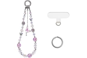 CHUQING Chaîne de téléphone portable Poignet court Bracelet de téléphone portable Perle Dragonne de téléphone portable Papillon Chaîne de téléphone portable Bracelet de téléphone