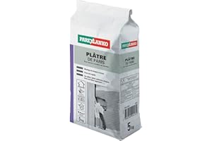 Parexlanko - Plâtre de Paris - Plâtre fin pour réparation, rebouchage et scellement en intérieur - Prise très rapide - 5 kg