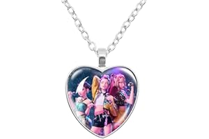 Flanliy Demon collier en forme de coeur Hunters, Decorative K pop Demon accessoires Hunters, K-pop Demon Goodies, Suitable for Hunter Fans to Collect and Also Cadeaux pour garçons et filles