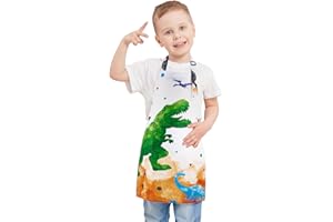 WERNNSAI Tablier Enfant - Tablier pour Cuisson Peinture Artisanat Jardinage Polyester Impression Étanche Bébé Tabliers à Bavette Cuisine avec Sangle Réglable Poche