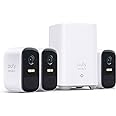 eufy security, eufyCam 2C Pro 3-Cam Kit, Wireless Home Security System with 2K Resolution, 180-Day Battery Life, HomeKit Compatibility, IP67, Night Vision, and No Monthly Fee.