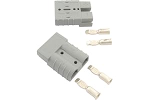 WINWILL 2pc Battery Quick Connector Kit 50A Plug Connect Disconnect Winch Trailer (50A 6AWG -Grey)