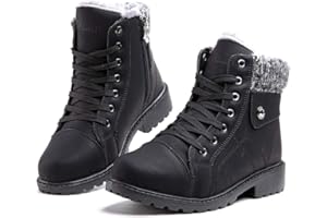 Hitmars Winterstiefel Damen Gefüttert Winterschuhe Stiefeletten Warm Winter Stiefel Kurzschaft Schneestiefel Boots Frauen Wandern Schwarz Braun Grau Pink 36-43 EU