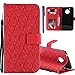 Produktbild COTDINFOR Motorola G5 Plus Protective Standing Hülle Elegant PU Tasche Leder Flip Schutzhülle Cover im Bookstyle Kartenfächer Magnet Etui Schale für Motorola Moto G5 Plus Red Rattan KT.