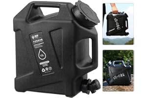 Starnearby Bidon d'eau avec Robinet 10L-25L, Réservoir d'eau Potable, Jerrican Alimentaire Camping, Conteneur d'eau sans BPA avec Robinet Amovible pour Camping, Randonnée, Barbecue, Pêche (12L Noir)