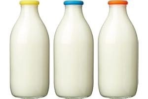 MOOPOPS - Mixed 3 pack of reusable silicone tops specifically designed to fit standard UK one pint glass milk bottles. Dishwasher and fridge safe. Don't toil with the foil, funk up your fridge!