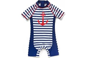 BONVERANO Costume Bagno Bambini UPF 50+ Protezione Solare Chiusura Zip