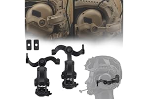 WLXW Cuffie Tattiche per Softair (Montate sulla Testa E sul Casco),Cuffie Militari con Cancellazione del Rumore per con Adattatore per Guida Tattica per Casco con Rotazione Multi-Angolo