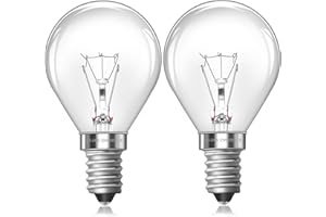 Blakapoo Scentsy Light Bulb E14, G45 Wax Burner Bulbs, Dimmable, Warm White 2700K, 230V, Small Edison Screw Round, for Wax Warmer, Wax Melt Burner, Oven Light Bulb 300°C, Pack of 2