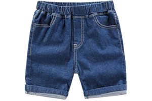 DCUTERQ Unisexe Enfants en Bas Âge Petits garçons recadrée Denim Jeans Shorts D'été Casual Pull-on Stretch Bas Pantalon Court