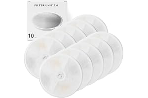 VINDOX 10 Pizze Filtri per Fontana per Gatti, Unità Filtro 3.0, Resina e Carbone Attivo, Fontana per Gatti compatibile con 1,85L Fontanella per Gatti e 2 L/1,8L Fontanella per Gatti Senza Fili