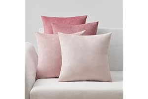 Topfinel Housse de Coussin Rose 40x40 en Velours Super Doux à Effet Dégradé Housses de Coussin Salon de Jardin Exterieur Decoration Coussin Canape Sol pour Lecture au Lit Lot de 4 Art Déco