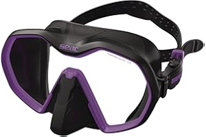 ‎SEAC Seac Icona, bezramkowa maska z jedną szybą do nurkowania, 100% Made in Italy, czarny/antracytowy