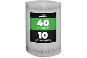 ImballaggiPer Rotolo Pluriball 0,4 x 10 mt 35gr/mq con HD, Bobina per Imballaggio e Spedizione, Ideale per Trasloco, Trasporto e Protezione Oggetti