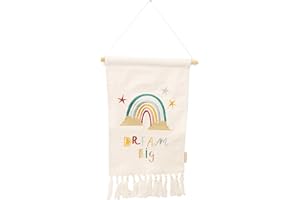 Papierdrachen Wanddeko für Jungen und Mädchen - Dekoration aus Stoff für das Kinderzimmer - Boho Wandteppich - Wandbehang mit Regenbogen - Set 3