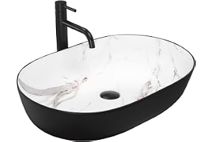 Rea Tvättställ badrum CLEO SVART AIAX MATT Handfat 410 x 605 x 140 mm i keramik (svart, stenimitation)
