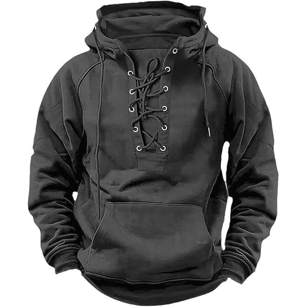Maglione Uomo Stile Vichingo – Mezza Zip, Oversize, Con Stampa Mitologica Nordica