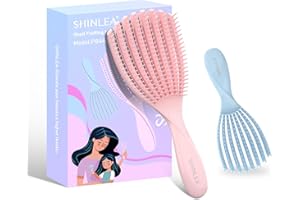 Brosse Cheveux - SHINLEA Brosse Cheveux Bouclés - élimine les Nœuds, Brosse a Cheveux Bouclés pour Femmes, Hommes, Enfants - Mini Brosse Demelante Cheveux à Utiliser sur Cheveux Mouillés et Secs