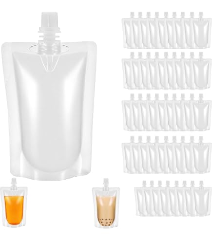 25 sacchetti riutilizzabili per bevande, per festival, da viaggio, in plastica, per bevande, boccette, kit da crociera, riutilizzabile, per alcol, succhi di alcol, Natale, bevande calde e fredde