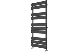 Requena Heated Towel Rail Anthracite Grey Bathroom Ladder Radiator (Flat, 1000x450)