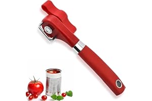 QYRDBGY Dosenöffner Testsieger, Dosenöffner Manuell Rostfreier Edelstahl Büchsenöffner Handheld Sicherheits Ohne Scharfe Kanten Premium Can Opener für Restaurant und Küche (Rot)