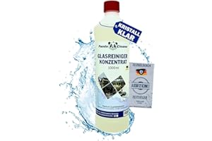 PANDACLEANER® Detergente concentrato per vetri – 1000 ml Premium pulizia vetri – Detergente per vetri con effetto loto