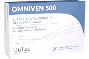 DULÀC FARMACEUTICI 1982 DuLàc, Omniven 500 80 Compresse da 650 mg, Integratore Alimentare per Circolazione, Gambe Gonfie e Pesanti, con Diosmina ed Esperidina, Ideale per Microcircolo e Capillari Fragili, Made in Italy