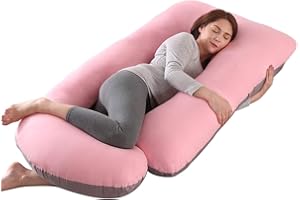 SHANNA Schwangerschaftskissen Seitenschläferkissen Stillkissen U Förmiges XXL Stützkissen 70 * 145CM Gross Körperkissen mit Abnehmbarem und Waschbarem Bezug, U-Form Pregnancy Body Pillow
