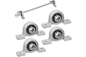 BYPACROW 4 Pcs Pillow Block Bearing 10mm Flange Bore Bearing Pillow Zinc Alloy Housing Bearings Mounted Support for Axis Shaft Machine 3D Printer