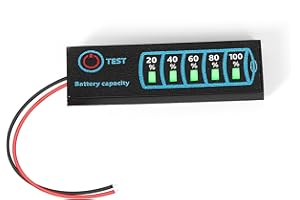 Jadeshay Medidor de Batería,Voltímetro Panel Digital 12V 24V Detección Automática DC5-30V Indicador de Capacidad de Batería para Batería de Lones de Litio y Plomo-Ácido