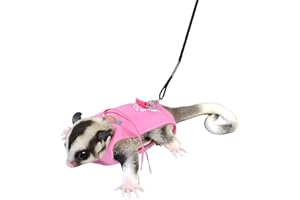 VOMVOMP Sugar Glider Harness and Leash Set Adjustable Comfort Harness for Sugar Glider Small Animal Training Walking Vest Leash