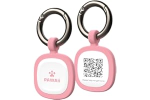 ‎PAWAII Pawaii Hundemarke, Personalisierte Hundemarken und Katzenmarken, QR Code Adressanhänger für Hunde, Dog Tag mit Hunde Online Profil, Geräuschlos und Verschleißfest Silikon Hunde Tag Namensanhänger Pink