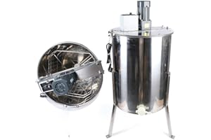 DIFU Extractor de miel eléctrico, 40 pulgadas, 4 marcos, acero inoxidable, extractor de miel, apicultor, 220 V, 120 W