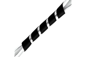 PUROVI Espiral para cables universal con un diámetro comprendido entre 6 y 60 mm, y 10 m de longitud negro
