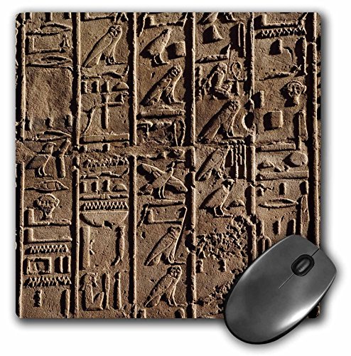 3dRose mp_72548_1 8 x 8-Inch Ancient Hieroglyphics, Temple of Karnak, Luxor, Egypt-Af14 Aje0078 - Adam Jones Mouse Pad