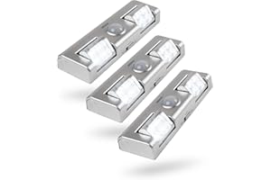 greate. 3x Lumiere LED sans fil avec détecteur de mouvement à piles - LED detecteur mouvement avec éclairage réglable pour placard, escalier - LED escalier detecteur de mouvement, lampe de placard