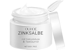 LUYUTTN Zinksalbe gegen Pickel, mit Teebaumöl & Salicylsäure, Körper Akne Creme, Creme gegen Pickel, Pickelmale Entfernen, Anti Mitesser, für das Gesicht und Po Rücken und Oberschenkel Bereich
