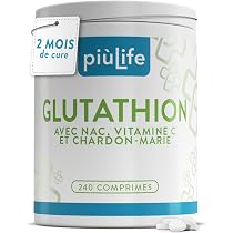 Glutathion Réduit 500 mg PiùLife – 240 Comprimés
