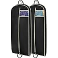 MISSLO 54" Travel Suit Bags for Men Garment Covers for Clothes Breathable Carrier Dress Garment Bag for Storage with Handle and Gusseted, Pack of 2