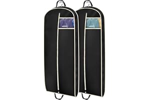 MISSLO 54" Travel Suit Bags for Men Garment Covers for Clothes Breathable Carrier Dress Garment Bag for Storage with Handle and Gusseted, Pack of 2