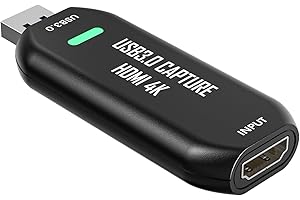 DIGITPRO Cam Link 4K Carte de Capture Externe HDMI USB 3.0 pour Appareil Photo Reflex numérique, caméscope, caméra d'action comme Webcam, Flux et Enregistrement en 2K50 ou 1080P 60 FPS, Carte de Capture pour