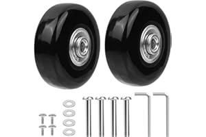 ZHUSHISHUNYI 2Pcs Luggage Wheels Replacement, Suitcase Wheels Replacements,50x18mm Luggage Replacements Wheelss,Rubber Suitcase Replacements Swivel Caster for Luggages Suitcases Parts Repair Kit,with Accessories