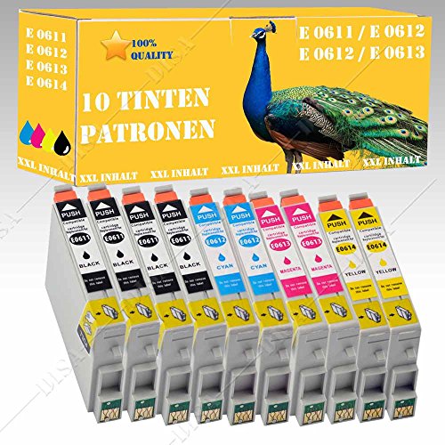 10 x Tintenpatronen XXL mit Chip kompatibel mit EPSON DX3850 / DX3850 Plus DISA